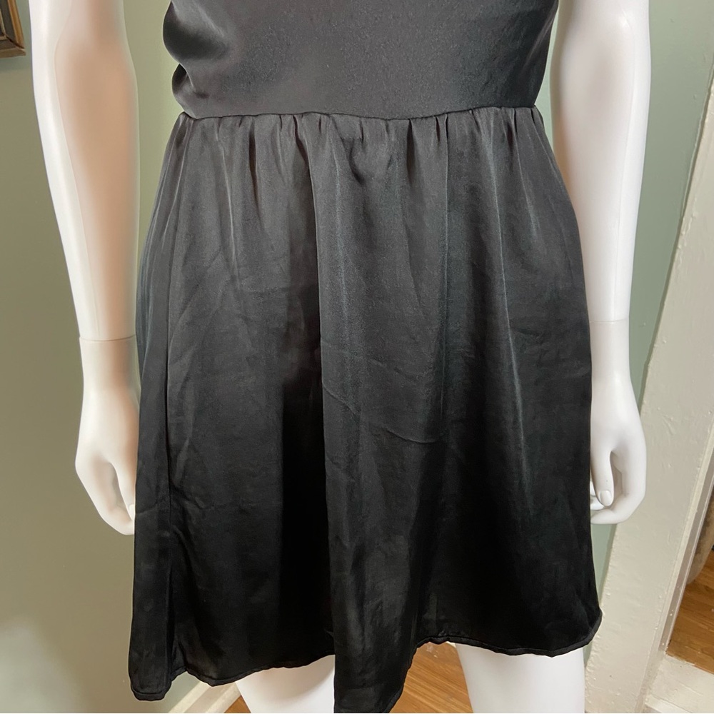 Intimately Free People Strappy Backless Lace Up Satin Black Mini Slip Dress S - Picture 7 of 14